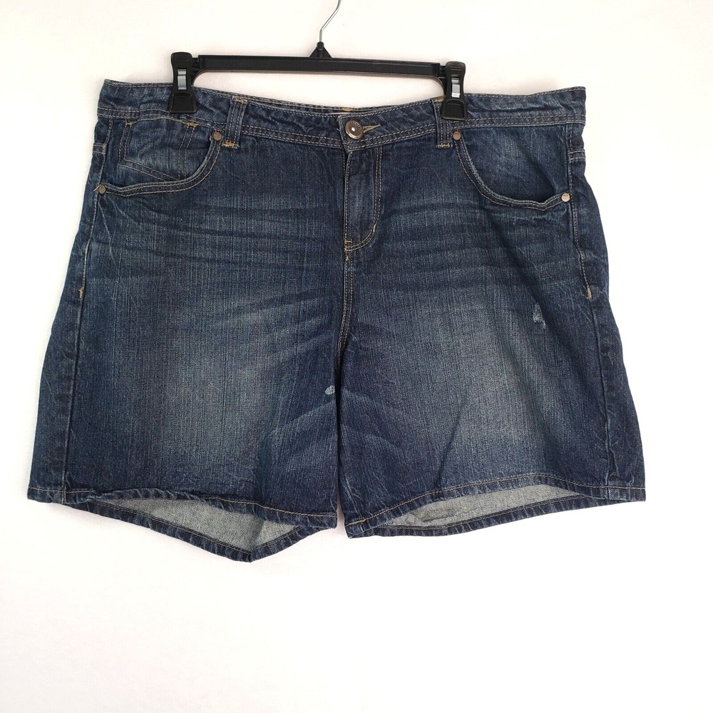 Route 66 Denim Shorts Womens Size 16‎ Blue Classic Fit Dark Wash Casual Everyday